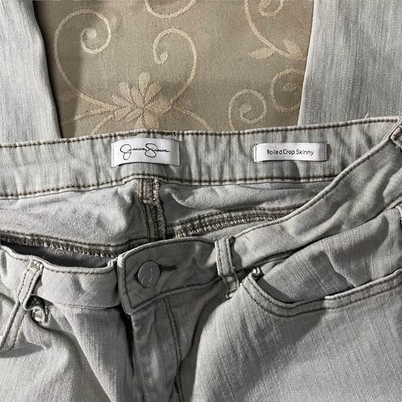 Jessica Simpson Olive Green Rolled Crop Skinny Jeans - Picture 7 of 8